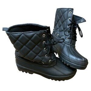 Sperry Saltwater Quilted Duck Boots Black 7